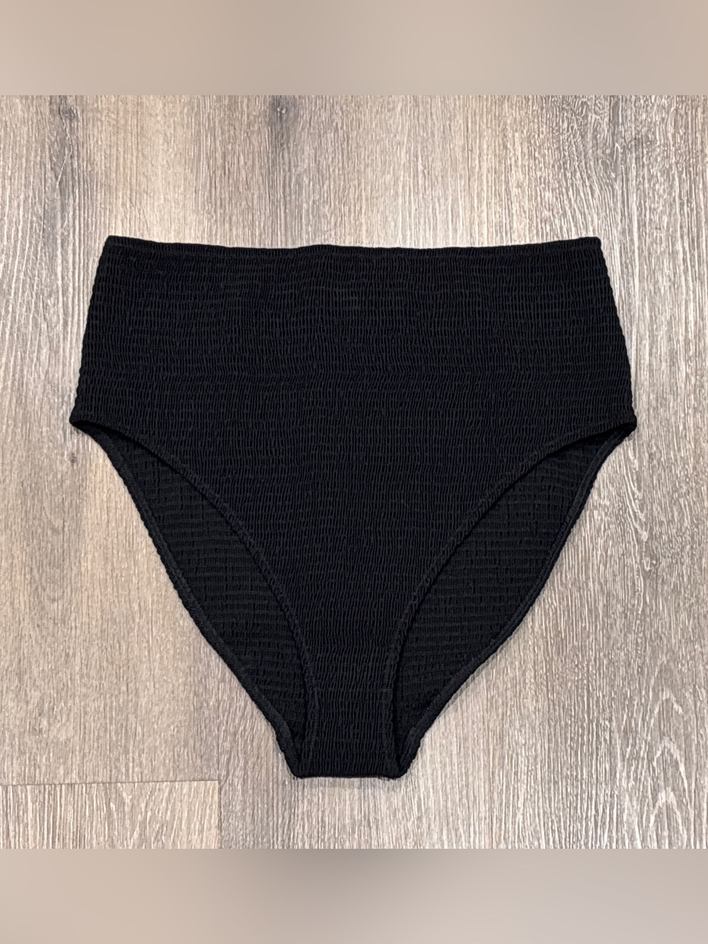 Toteme Shirred Jersey Smocked Bikini Bottoms High Waist Resort Swim XL